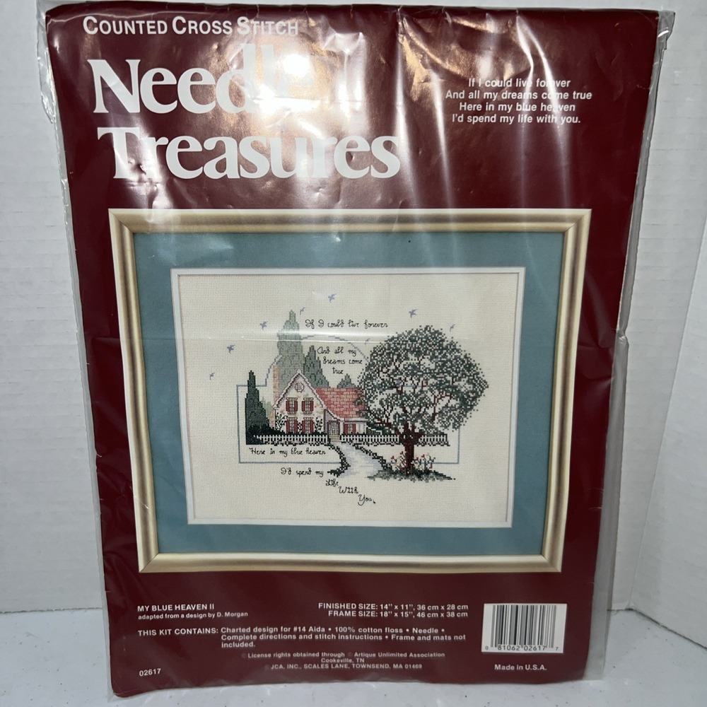Needle Treasures Counted Cross Stitch Kit #02617 My‎ Blue Heaven II NOS 14"x 11"